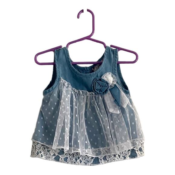 3/$15 Baby Girls Blue Summer Spring 24M Dress - Picture 1 of 6